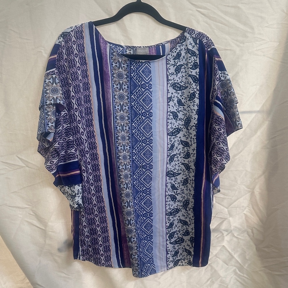 Chico's Multicolor Striped Blouse